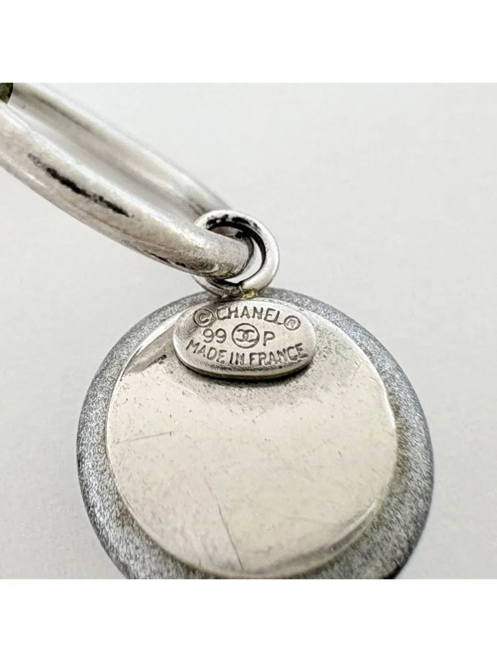 Chanel CC Logo Earrings Swing Silver Plated